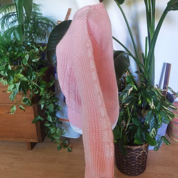 Candy Pink ESCALA Pearl Sheen 80s Vintage Sweater Oversized 90s Spring - Picture 4 of 4